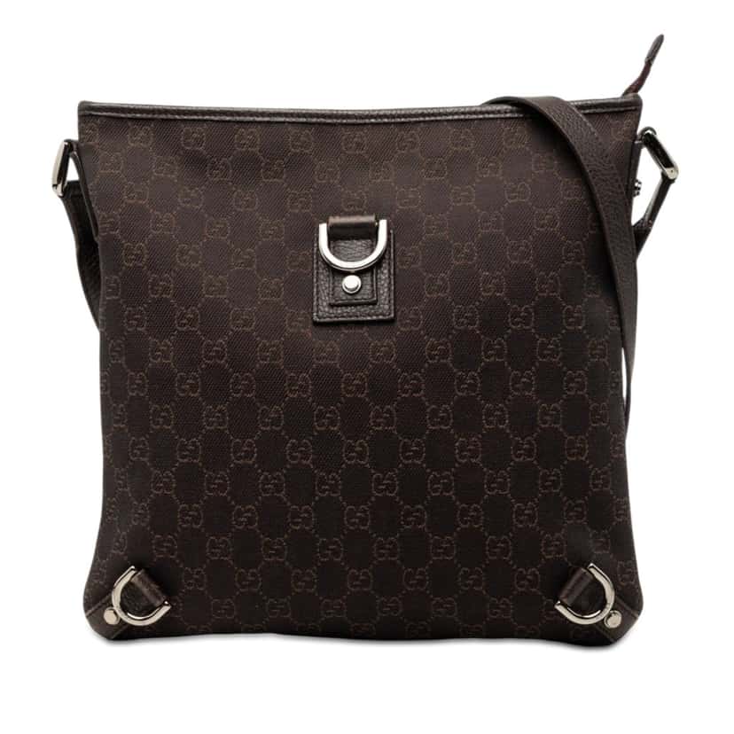 Gucci GG Denim Abbey D Ring Crossbody Brown Very good condition - Front View