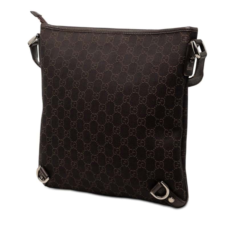 Gucci GG Denim Abbey D Ring Crossbody Brown Very good condition - Back View