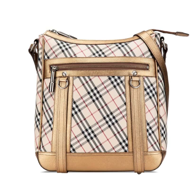 Burberry Nova Check Canvas Crossbody Beige Very good condition - Front View