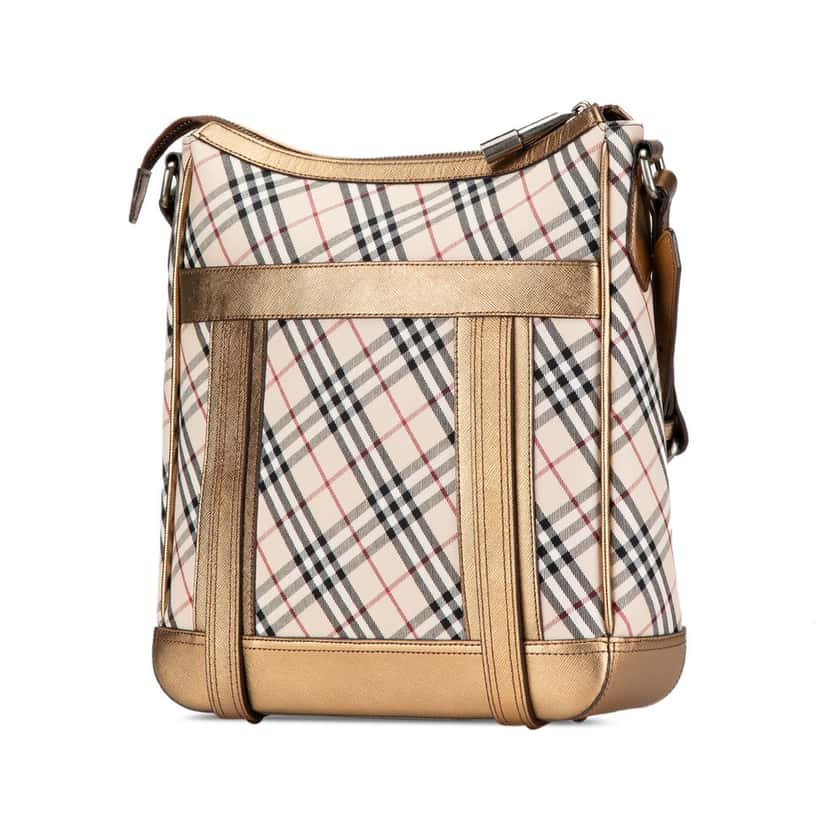 Burberry Nova Check Canvas Crossbody Beige Very good condition - Back View