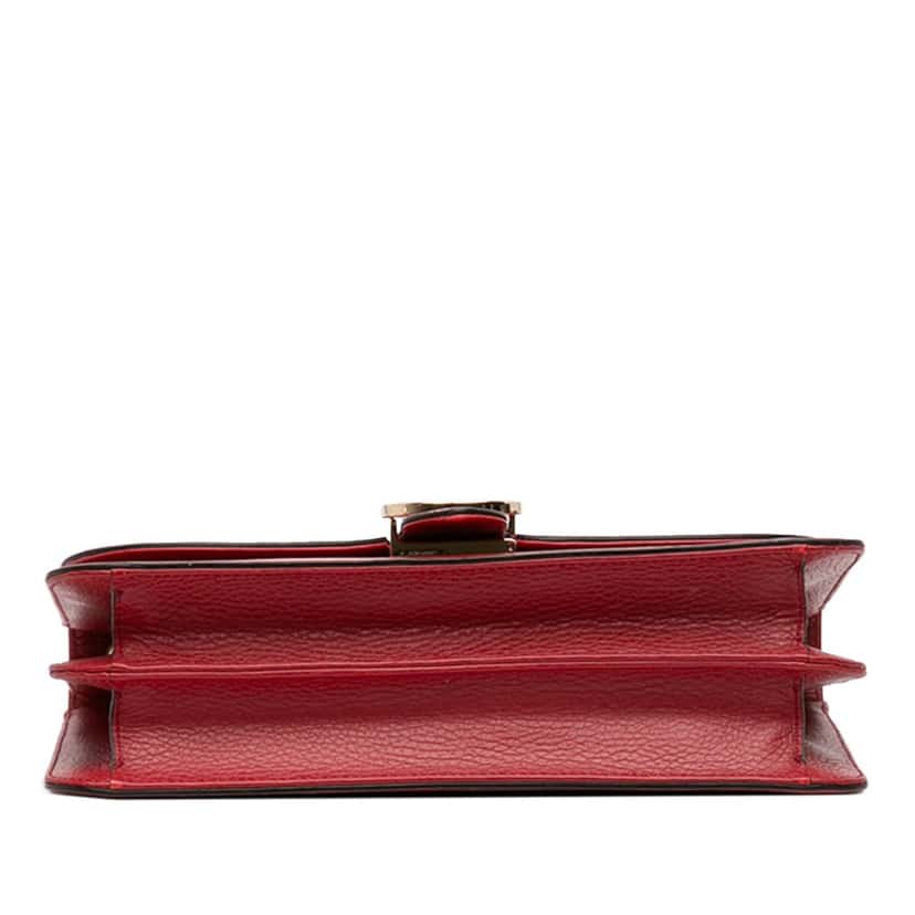 Gucci Medium Dollar Calfskin Interlocking G Crossbody Red Leather Very good condition - Inside View