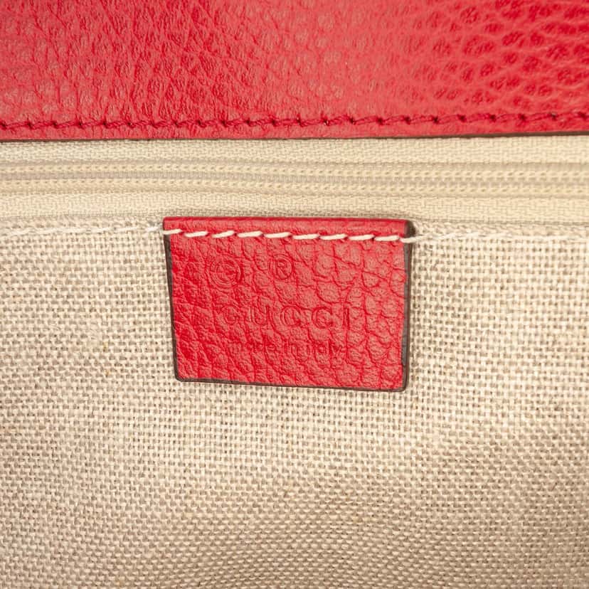 Gucci Medium Dollar Calfskin Interlocking G Crossbody Red Leather Very good condition - Box View