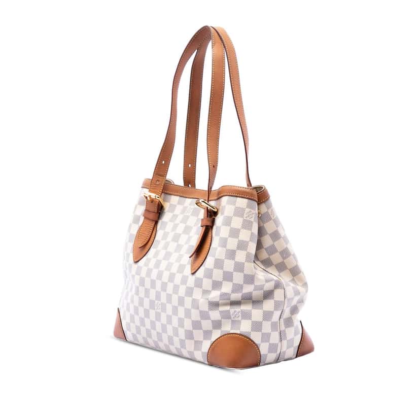 Louis Vuitton Damier Azur Hampstead MM White Very good condition - Back View