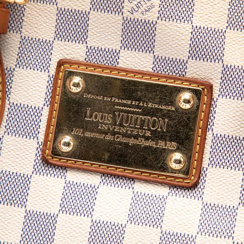 Louis Vuitton Damier Azur Hampstead MM White Very good condition - Box View