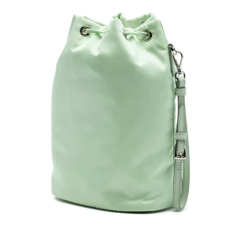 Prada Re Nylon Drawstring Pouch Green Very good condition - Back View