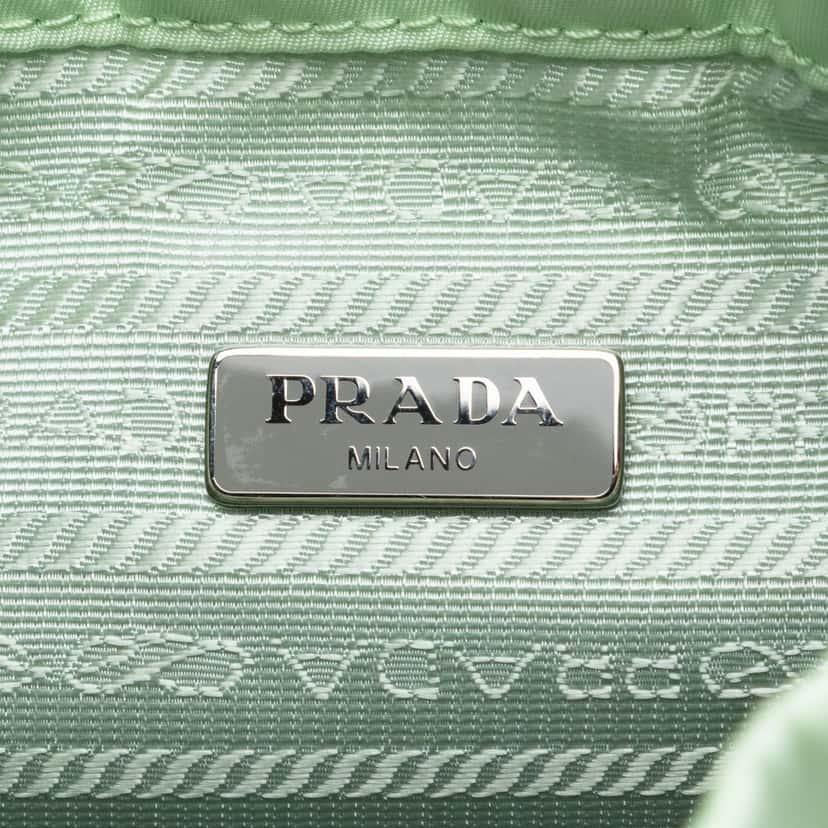 Prada Re Nylon Drawstring Pouch Green Very good condition - Box View