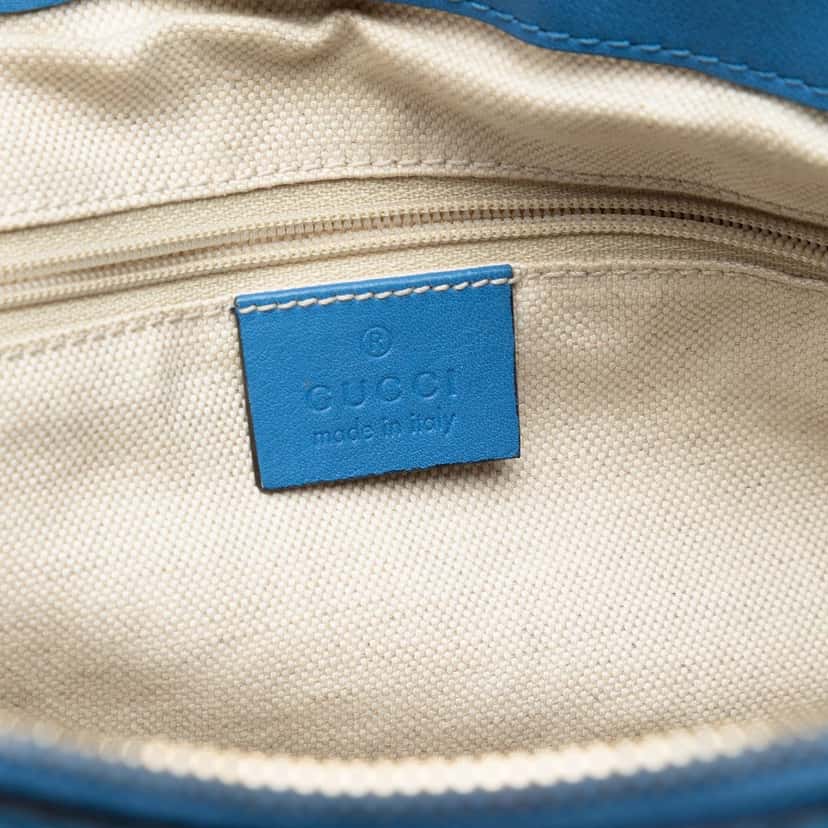 Gucci Guccissima Sukey Satchel Blue Leather Very good condition - Box View
