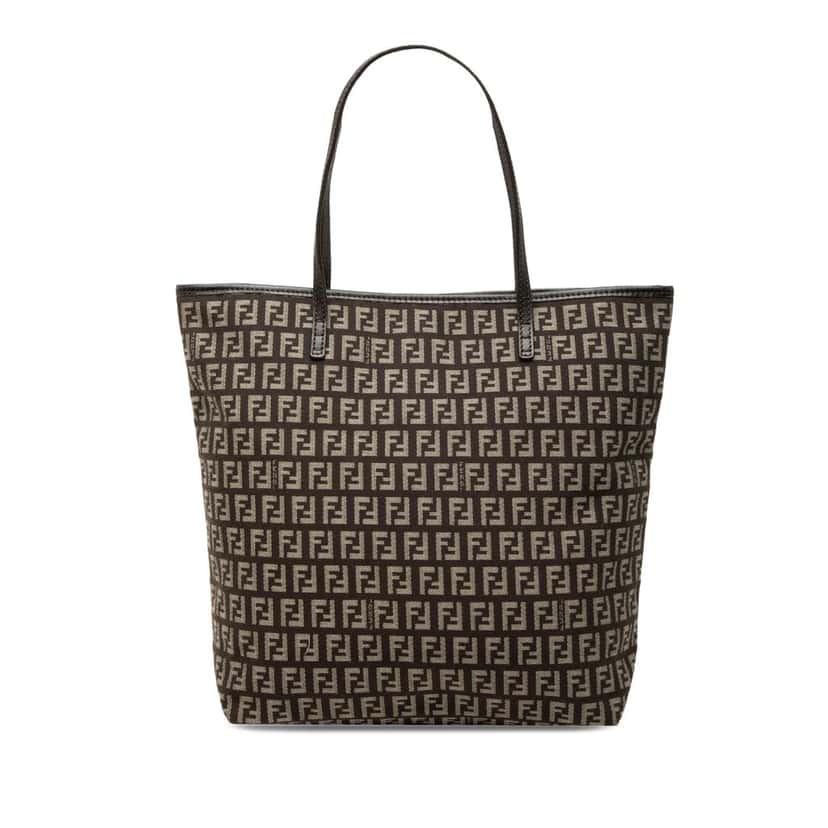 Fendi Zucchino Canvas Tote Brown Very good condition - Front View