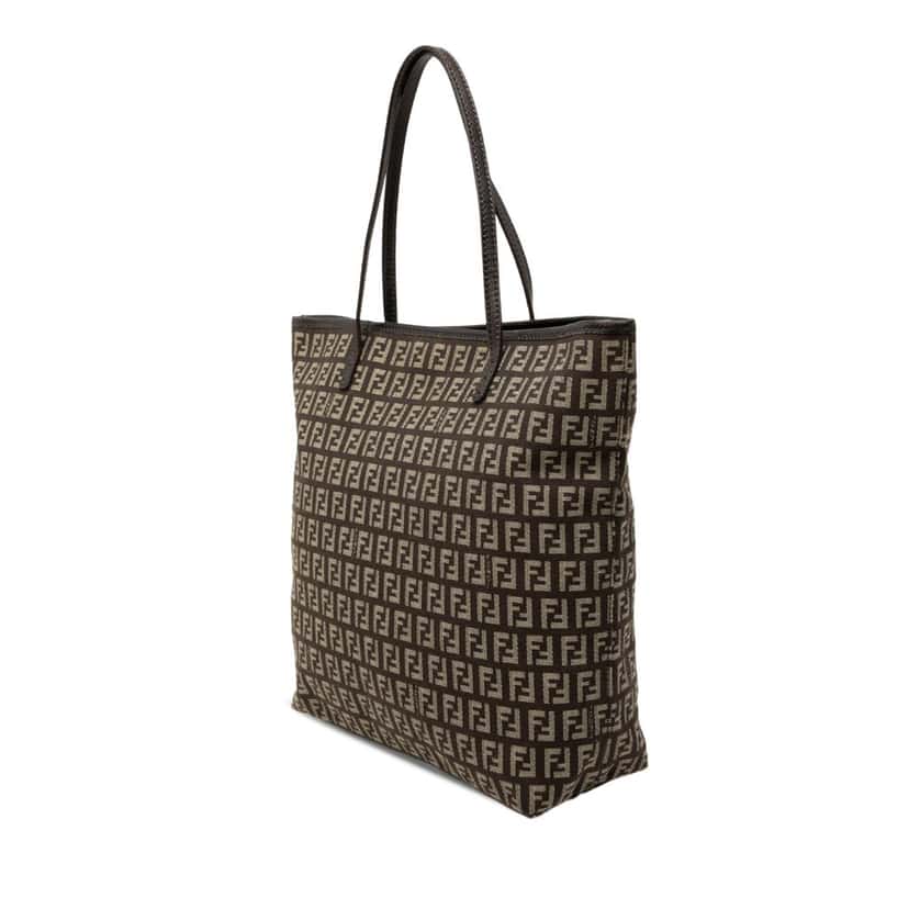 Fendi Zucchino Canvas Tote Brown Very good condition - Back View