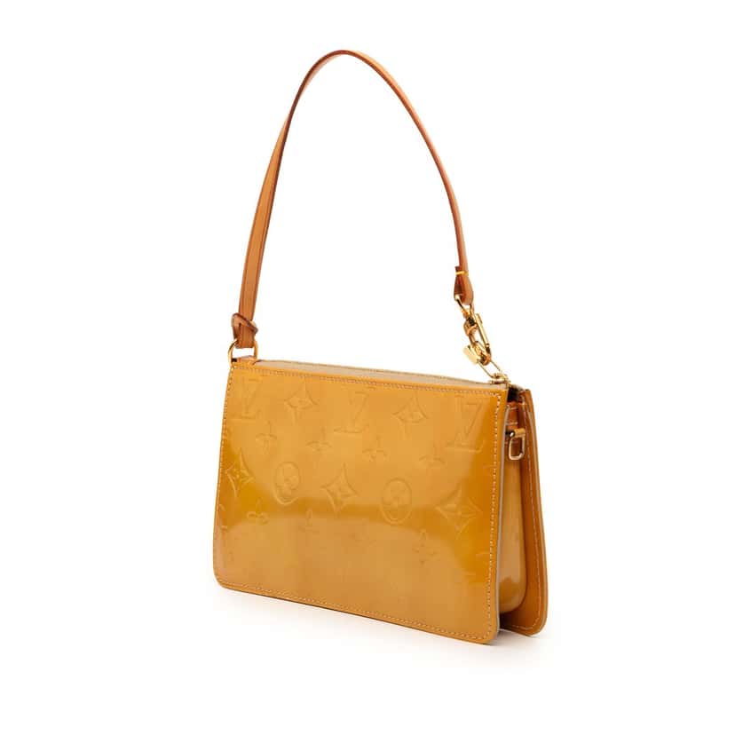 Louis Vuitton Monogram Vernis Pochette Lexington Yellow Leather Very good condition - Back View