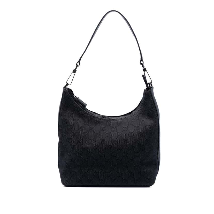 Gucci GG Denim Shoulder Bag Black Very good condition - Front View
