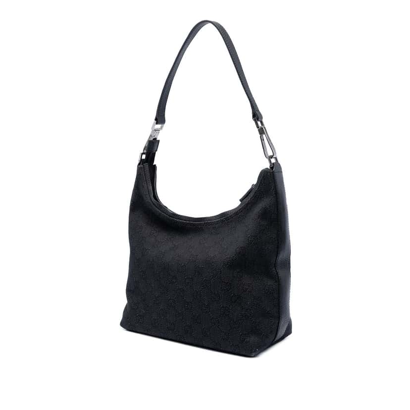 Gucci GG Denim Shoulder Bag Black Very good condition - Back View