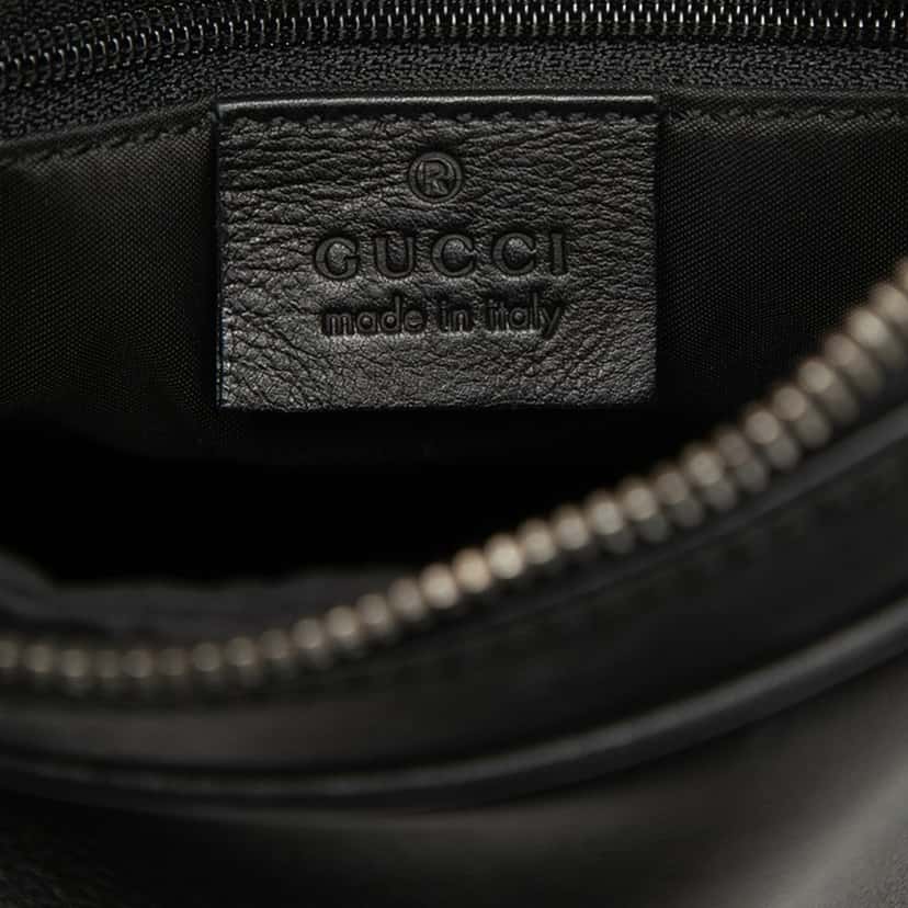 Gucci Calfskin Attache Shoulder Bag Black Leather Very good condition - Box View