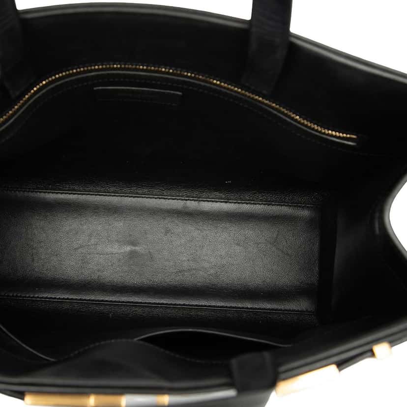 Saint Laurent Medium Smooth Calfskin Manhattan Shopper Tote Black Leather Very good condition - Model View