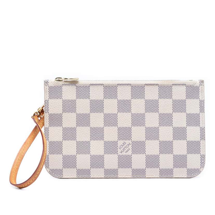 Louis Vuitton Damier Azur Neverfull PM Pouch Beige Very good condition - Front View
