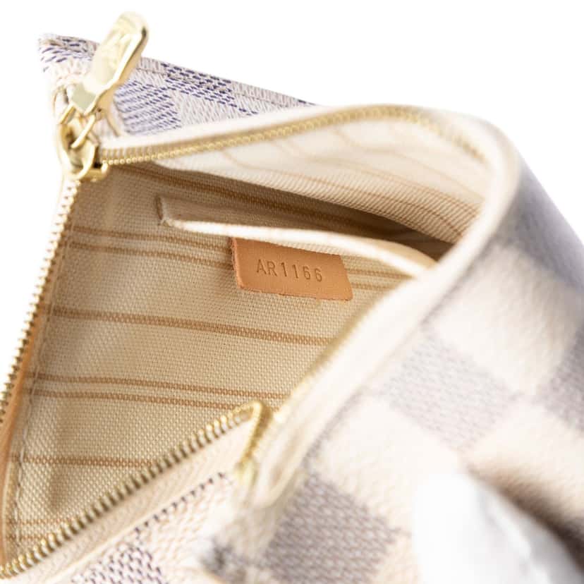 Louis Vuitton Damier Azur Neverfull PM Pouch Beige Very good condition - Inside View