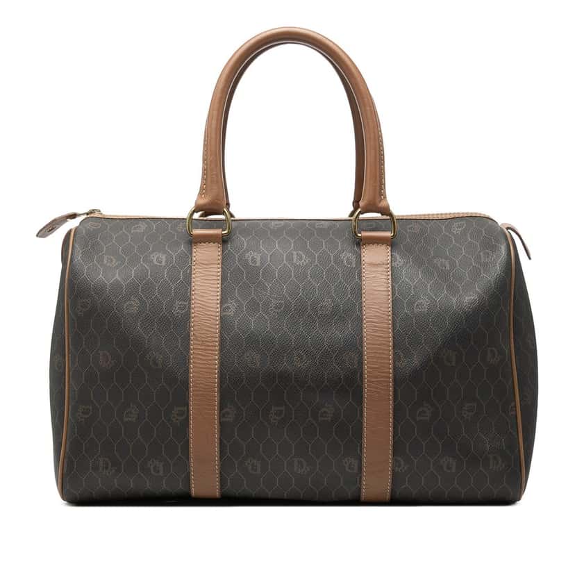 Dior Honeycomb Coated Canvas Boston Bag Black Good condition - Front View