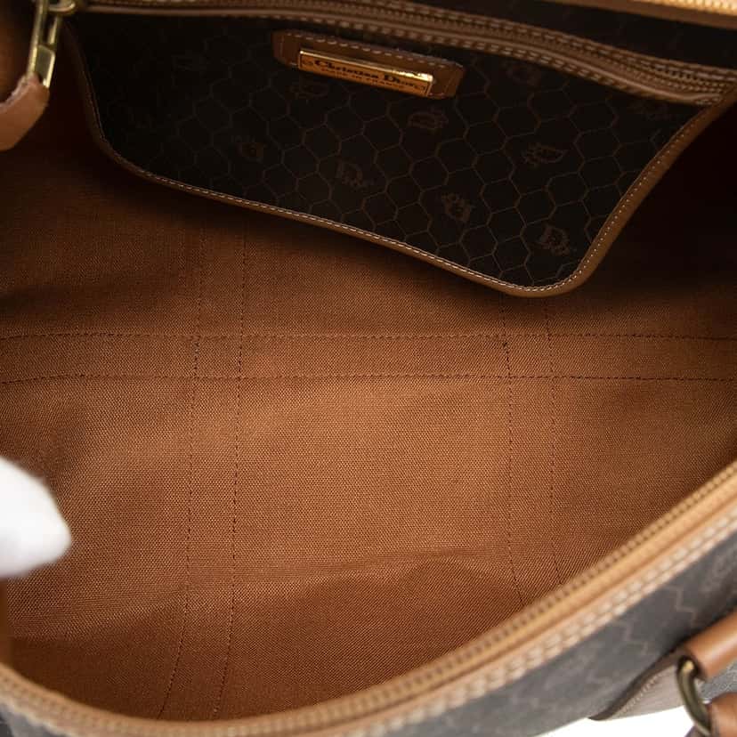 Dior Honeycomb Coated Canvas Boston Bag Black Good condition - Model View