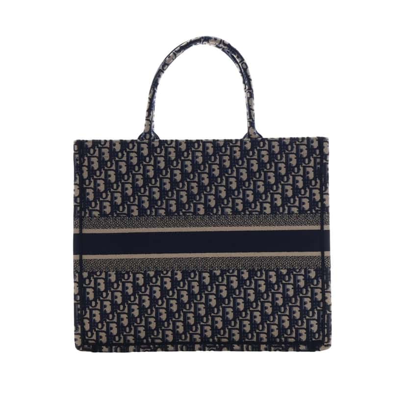 Dior Large Oblique Embroidered Canvas Book Tote Blue Very good condition - Back View