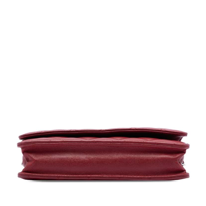 Chanel CC Quilted Lambskin Wallet on Chain Red Leather Very good condition - Inside View