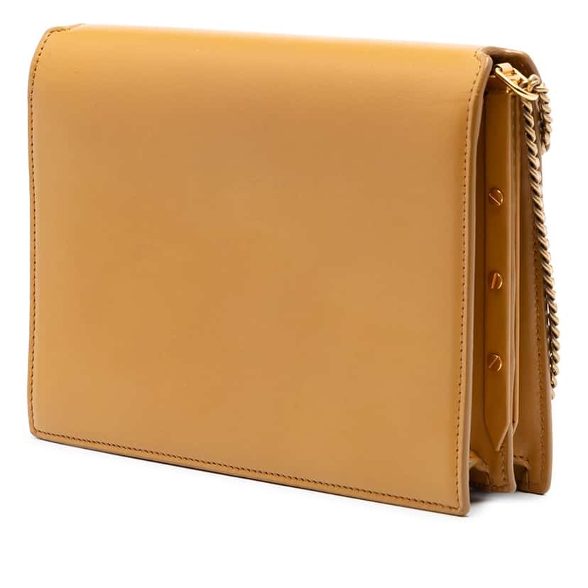 Saint Laurent Smooth Calfskin Monogram Cassandra Clasp Bag Brown Leather Very good condition - Back View