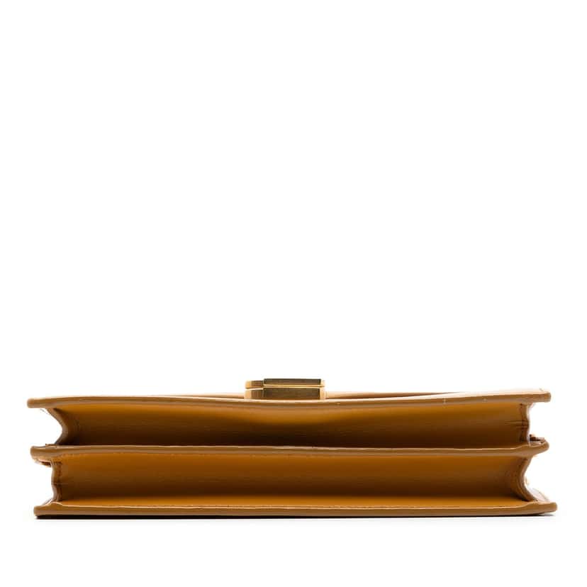 Saint Laurent Smooth Calfskin Monogram Cassandra Clasp Bag Brown Leather Very good condition - Inside View