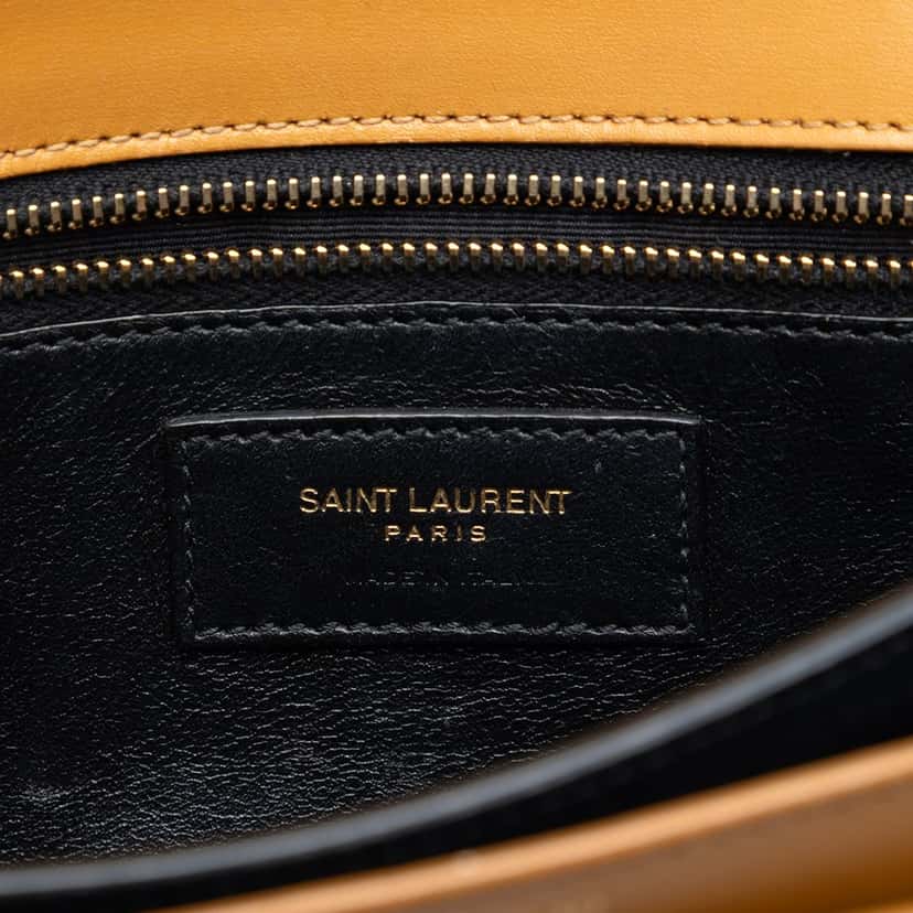 Saint Laurent Smooth Calfskin Monogram Cassandra Clasp Bag Brown Leather Very good condition - Box View