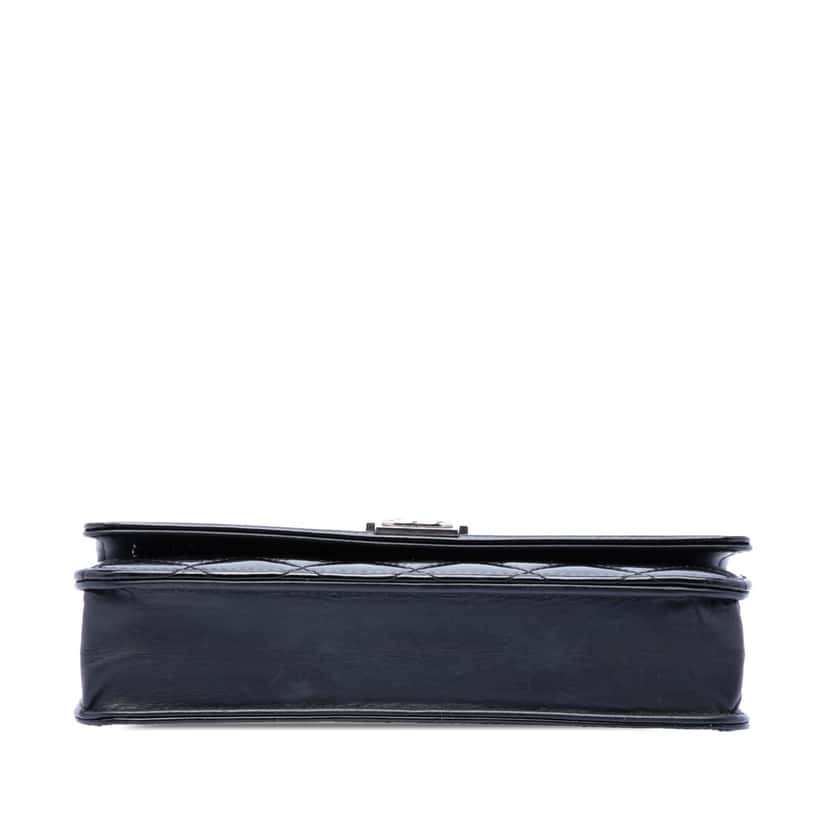 Chanel Quilted Patent Boy Wallet on Chain Black Leather Very good condition - Inside View