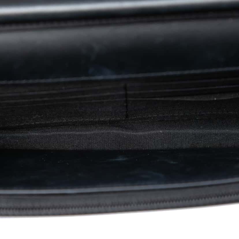 Chanel Quilted Patent Boy Wallet on Chain Black Leather Very good condition - Model View