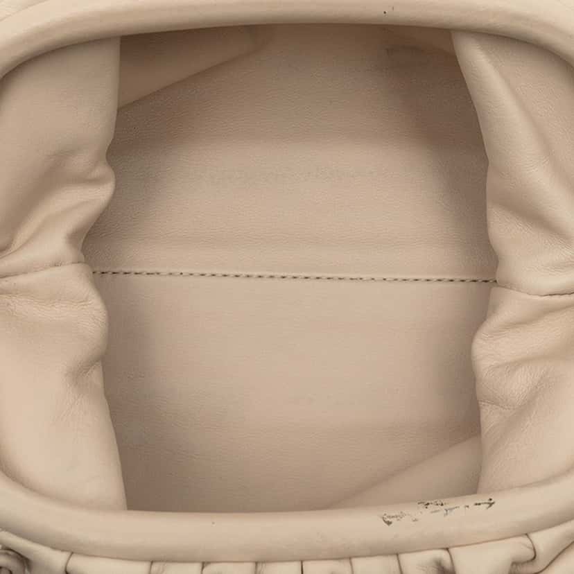 Bottega Veneta Lambskin The Mini Pouch Crossbody Beige Leather Very good condition - Model View