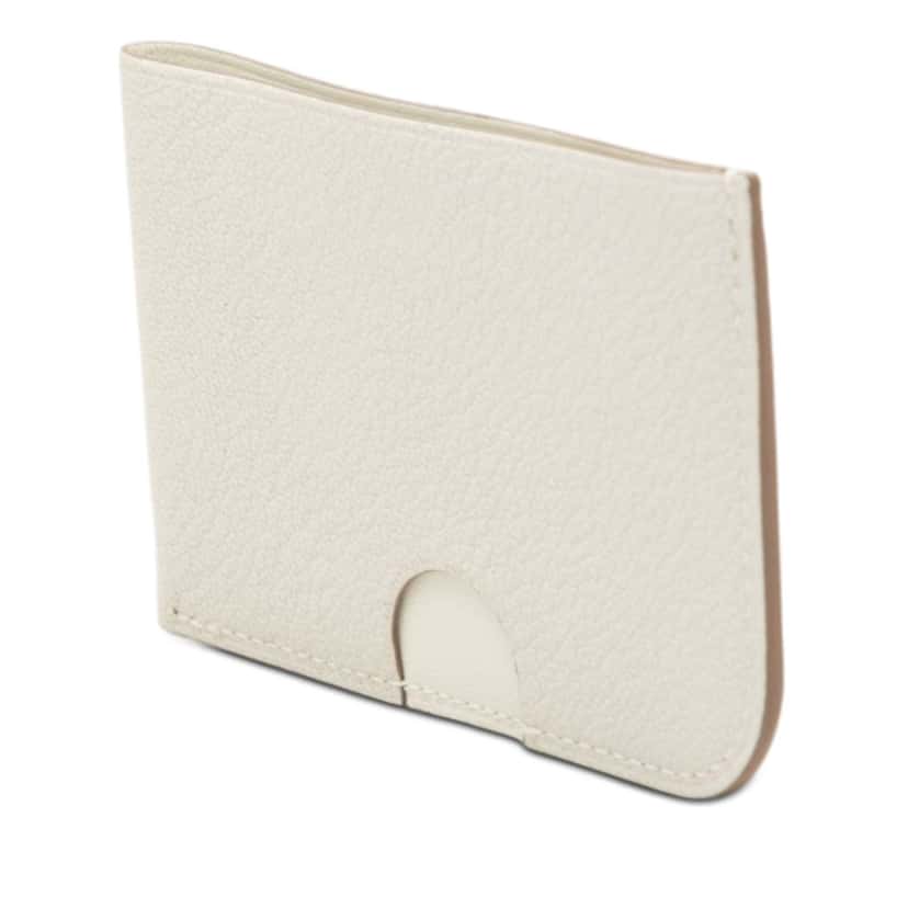 Hermès Chevre Mysore Poisson Card Holder Yellow Leather Very good condition - Back View