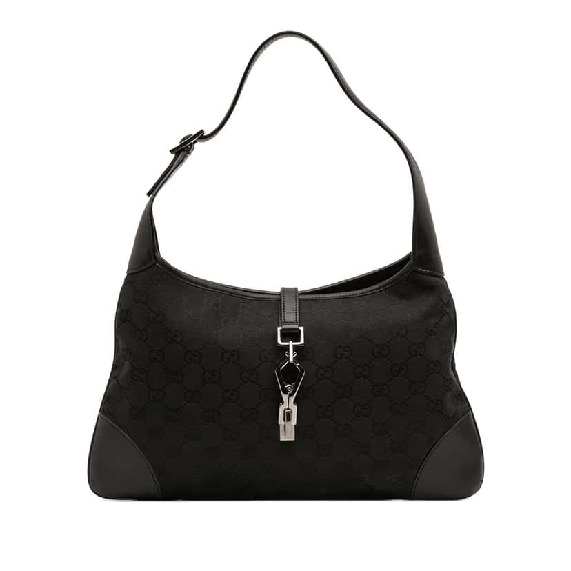 Gucci GG Canvas Jackie Hobo Black Good condition - Front View