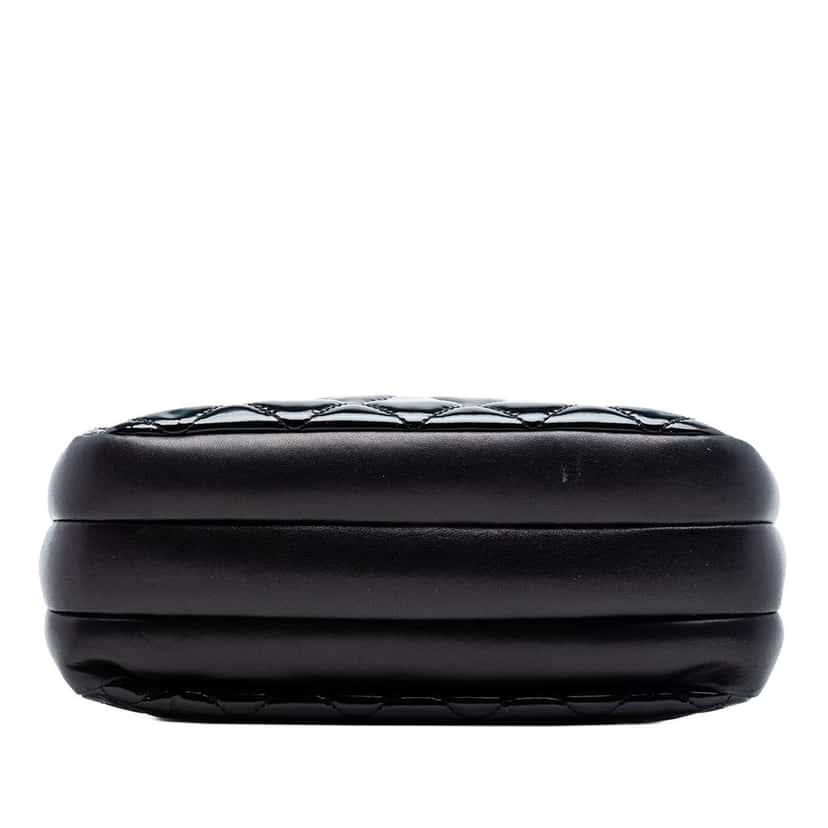 Chanel CC Quilted Patent Double Zip Camera Bag Black Leather Very good condition - Inside View