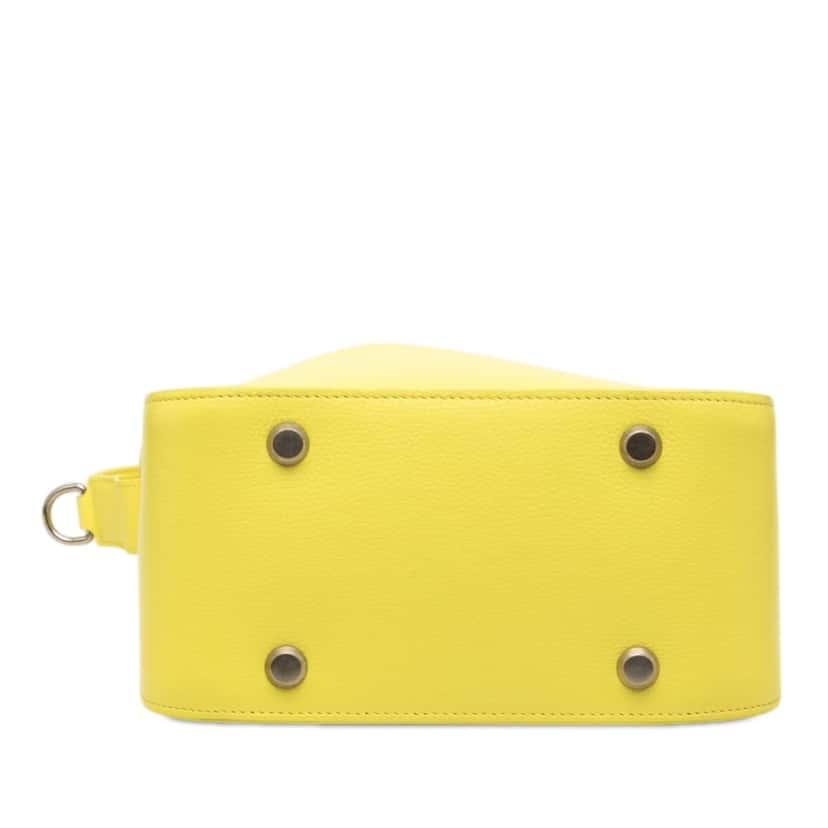 Balenciaga Small Pebbled Calfskin Tool 2.0 North South Tote Yellow Leather Very good condition - Inside View