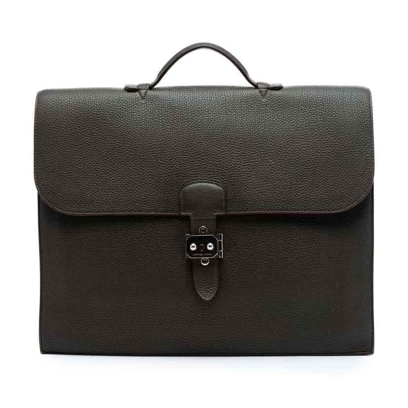 Hermès Togo Sac A Depeches 38 Brown Leather Very good condition - Front View