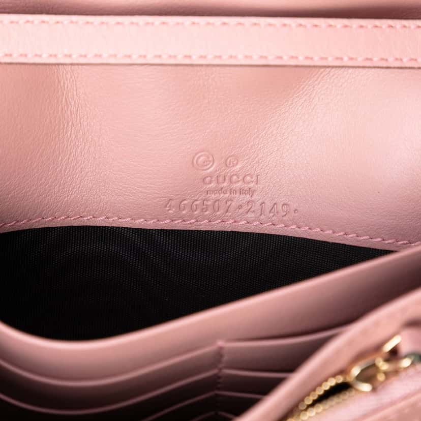 Gucci Microguccissima Wallet on Strap Pink Leather Very good condition - Box View