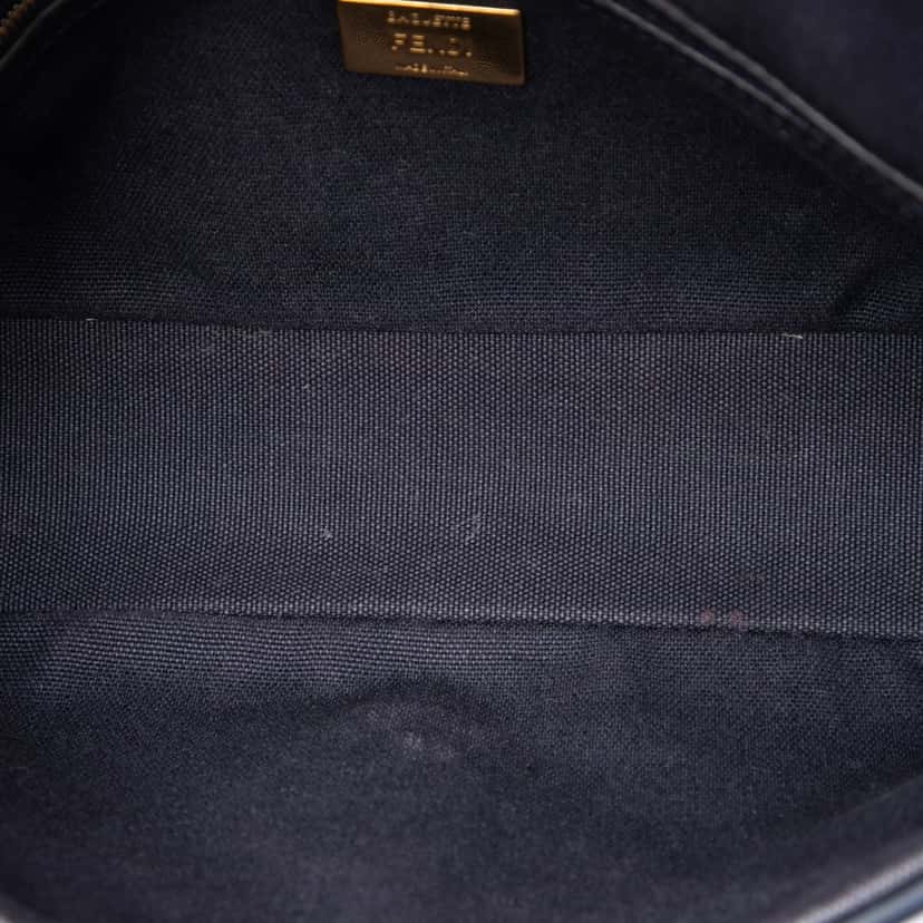 Fendi Zucca Embroidered Canvas Baguette Satchel Blue Very good condition - Model View