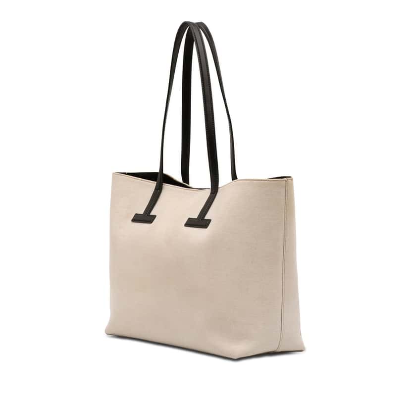 Tom Ford Small Canvas T Tote Beige Very good condition - Back View