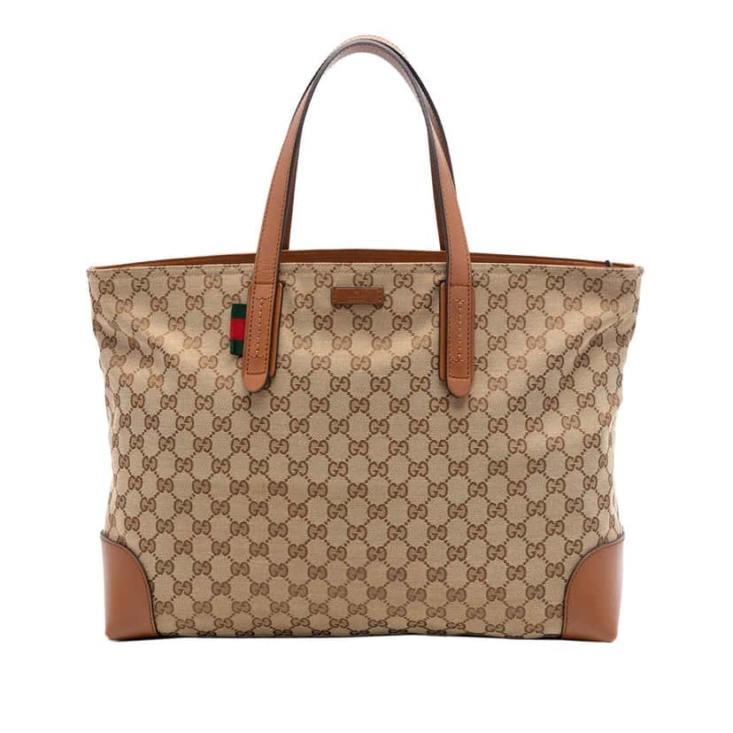Gucci GG Canvas Web Tote Beige Very good condition - Front View
