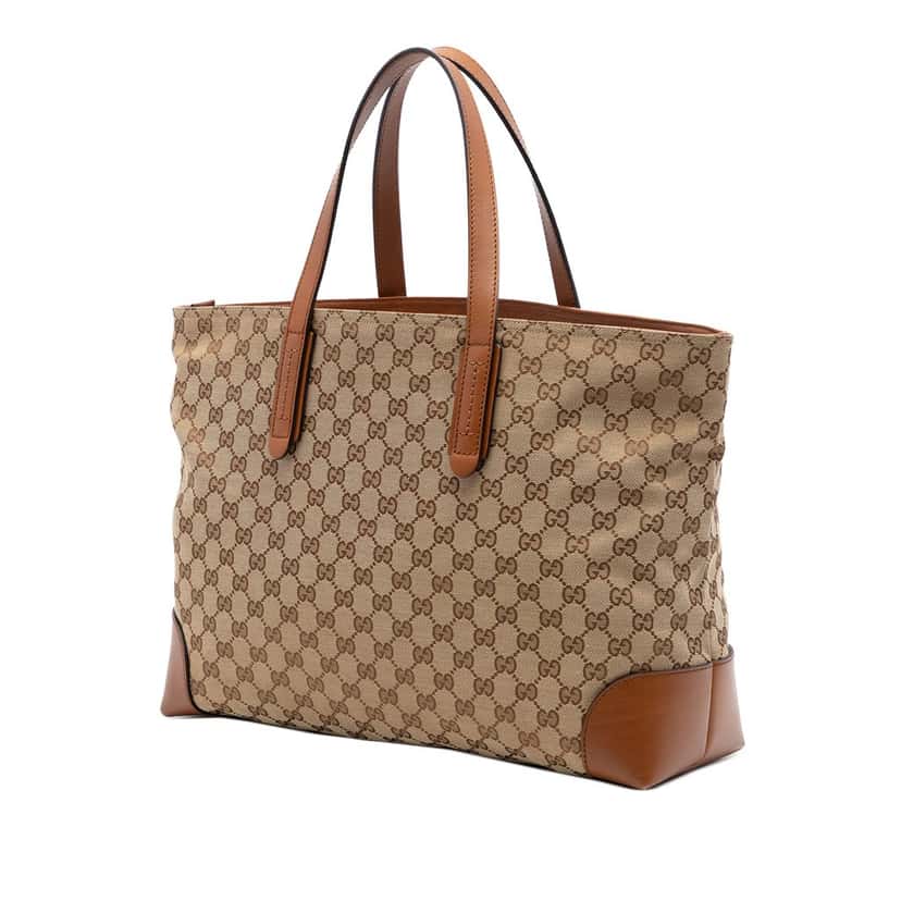 Gucci GG Canvas Web Tote Beige Very good condition - Back View