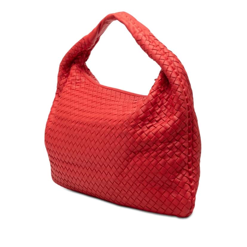Bottega Veneta Medium Nappa Intrecciato Veneta Hobo Red Leather Very good condition - Back View