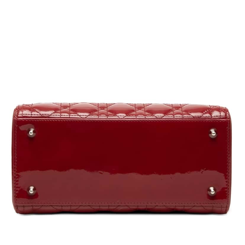 Dior Medium Patent Cannage Lady Dior Red Leather Very good condition - Inside View