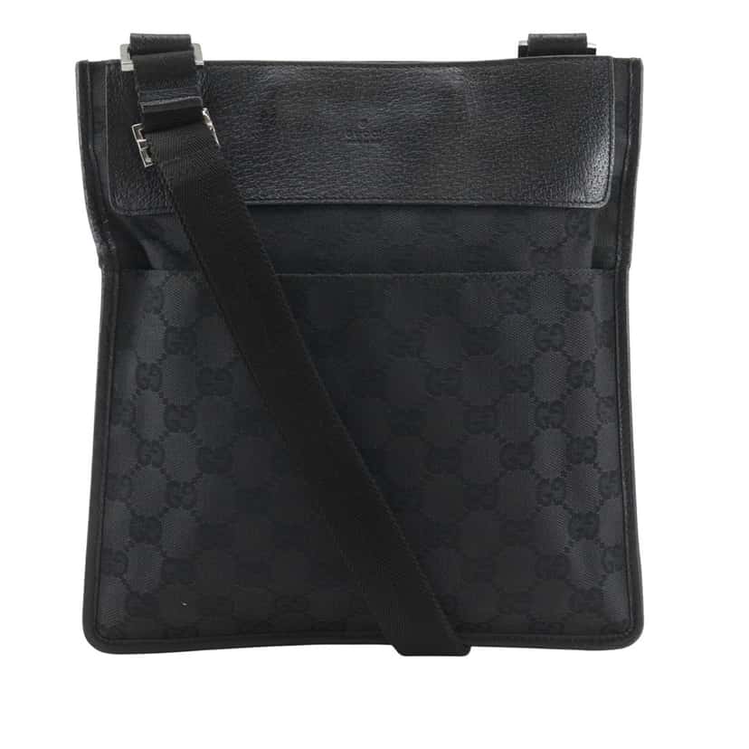 Gucci GG Canvas Crossbody Black Very good condition - Front View