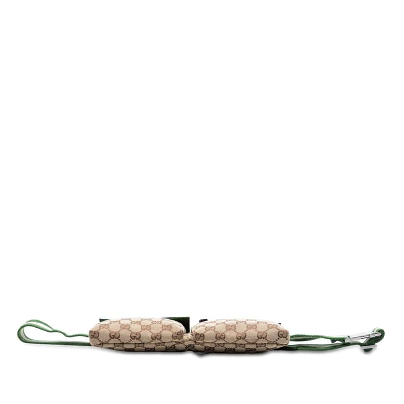Gucci GG Canvas Web Double Pocket Belt Bag Beige Very good condition - Inside View