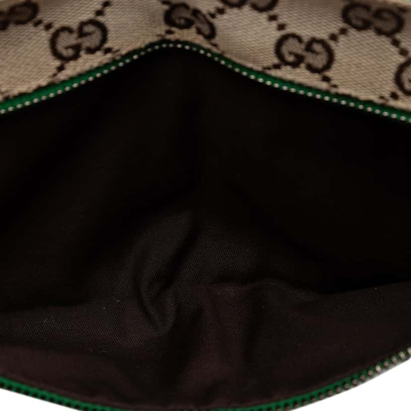 Gucci GG Canvas Web Double Pocket Belt Bag Beige Very good condition - Model View