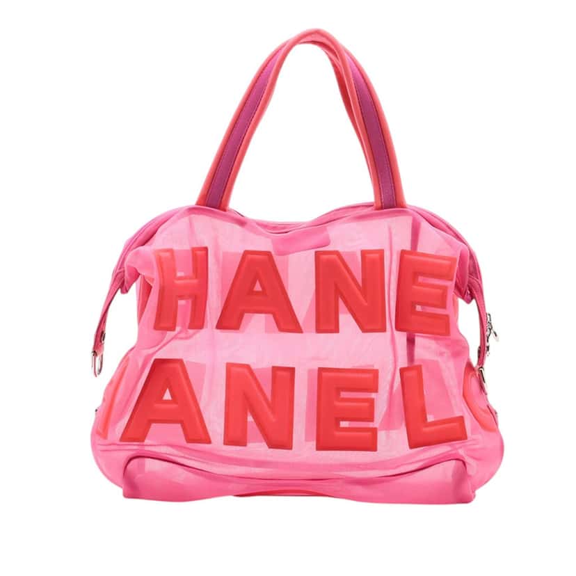 Chanel Mesh Logo Satchel Pink Very good condition - Back View