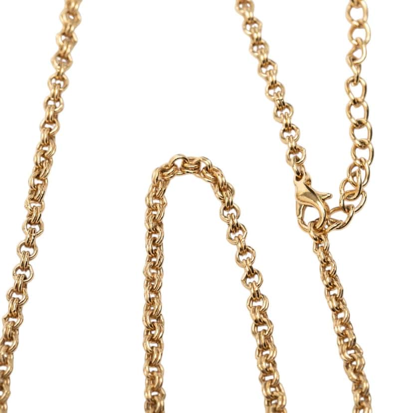 Dior Gold Plated Strass CD Logo Charm Necklace Gold Metal Very good condition - Model View