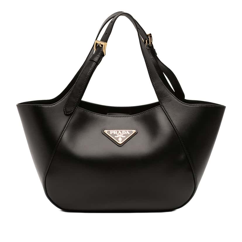 Prada Medium Leather Tote Black Leather Very good condition - Front View