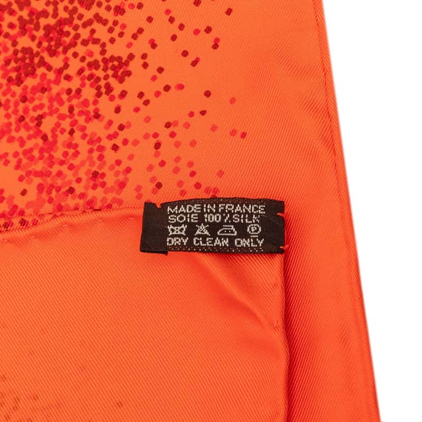 Hermès Indian Dust Silk Scarf 90 Orange Never worn - Back View