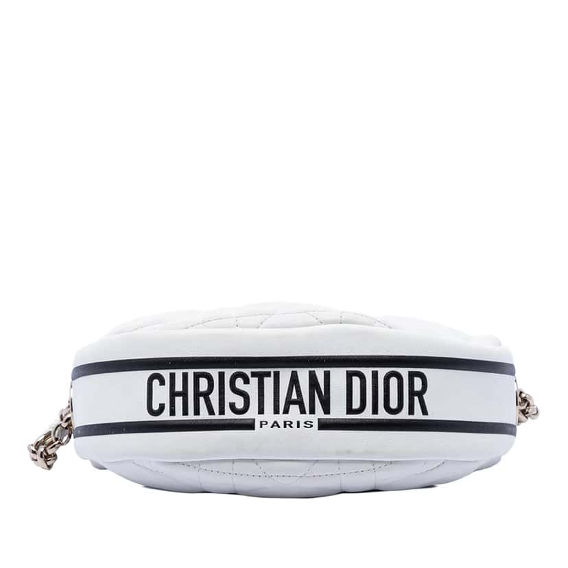 Dior Small Lambskin Cannage Dior Vibe Hobo White Leather Never worn, with tag - Inside View